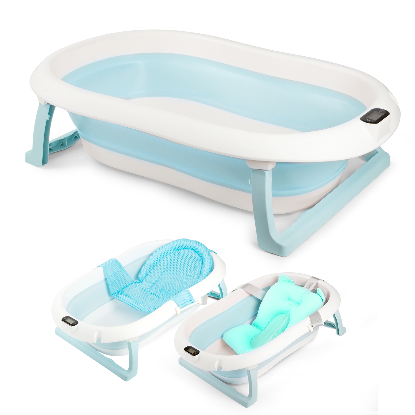 LullabyLuks® - Foldable Baby Bathtub with Real Time Temperature Display - LullabyLuks