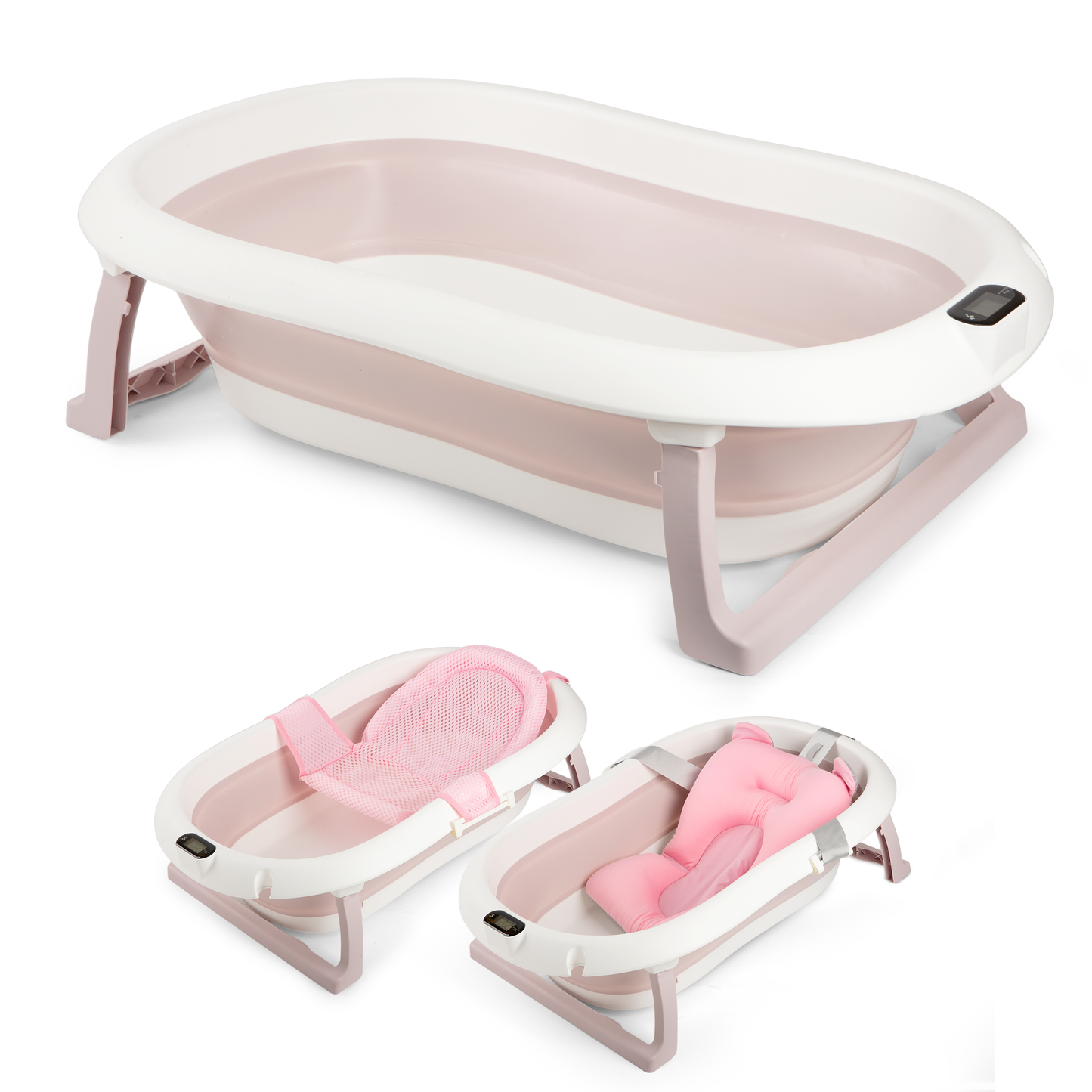 LullabyLuks® - Foldable Baby Bathtub with Real Time Temperature Display - LullabyLuks