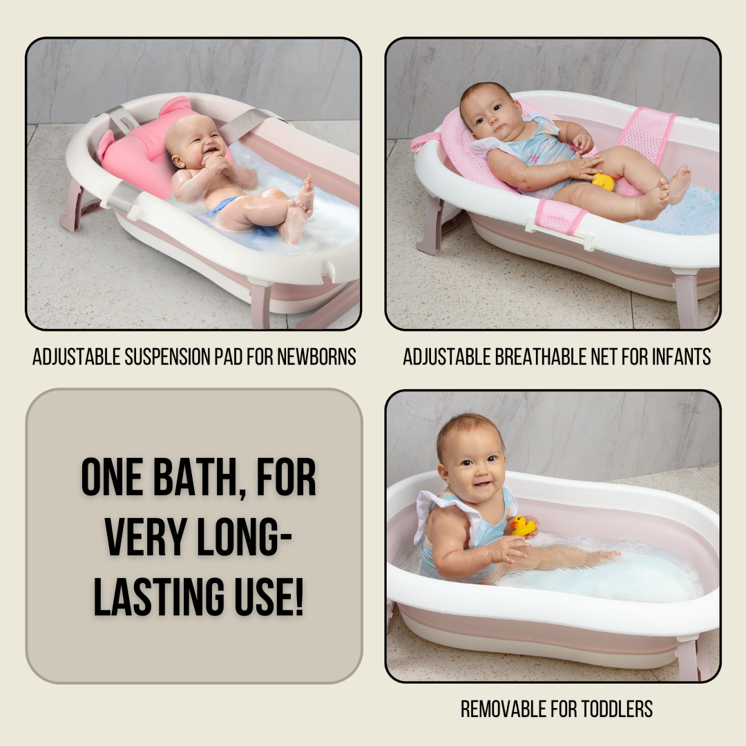 LullabyLuks® - Foldable Baby Bathtub with Real Time Temperature Display - LullabyLuks